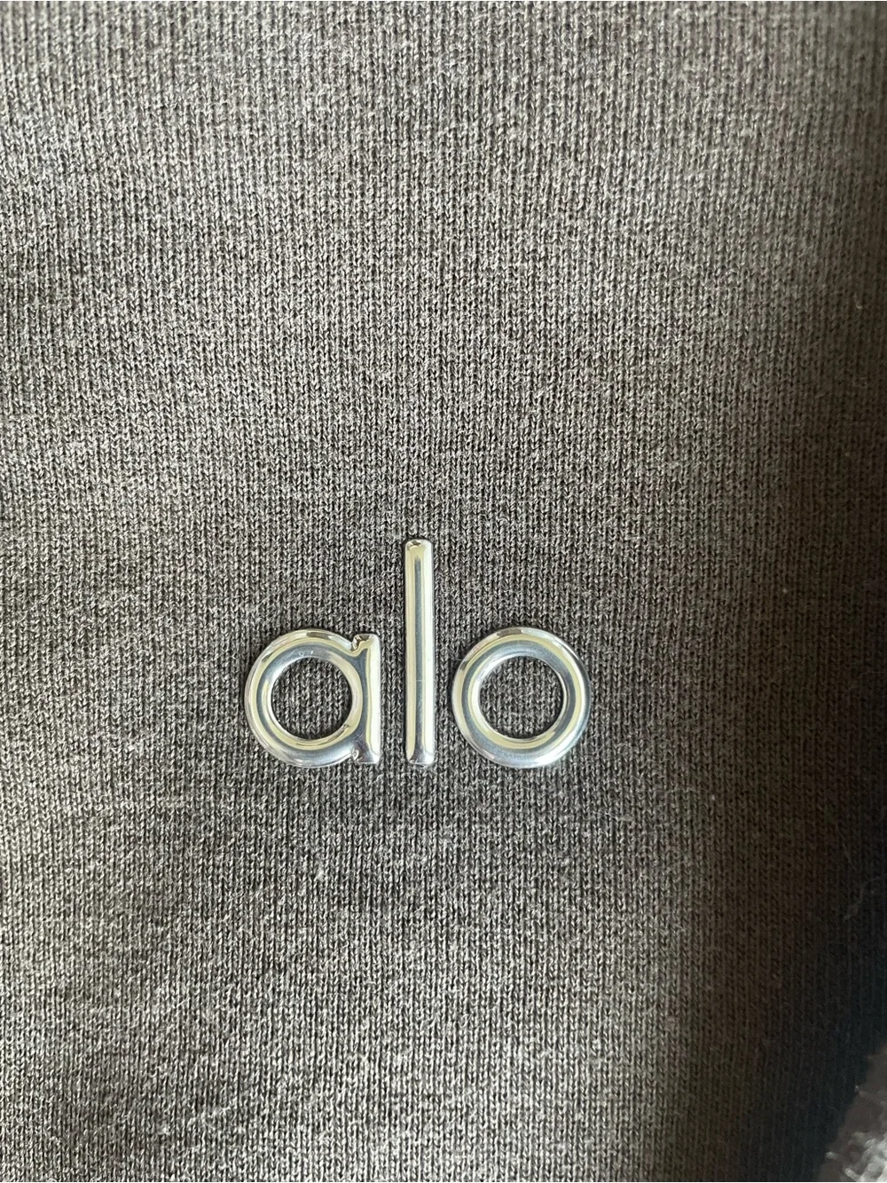 Brown ALO Yoga Crewneck  (Silver ALO Logo)